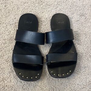 Joie Black Dual Strap Sandals
